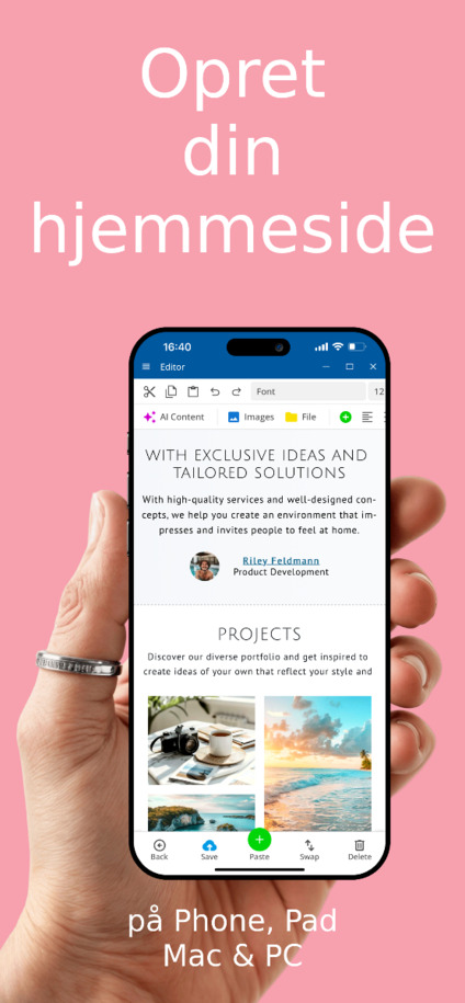 Website Builder App - Opret hjemmeside via app på iOS og Android – telefonvisning